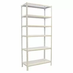 BAUHAUS Simonrack Simonclick Metallregal L X B X H: 30 X 90 X 250 Cm, Traglast: 180 Kg/Boden, Anzahl Böden: 6 Stk., Stecken, Weiß