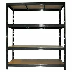 BAUHAUS Metall-Schwerlastregal XXL L X B X H: 60 X 160 X 185 Cm, Traglast: 350 Kg/Boden, Anzahl Böden: 4 Stk., Stecken, Schwarz