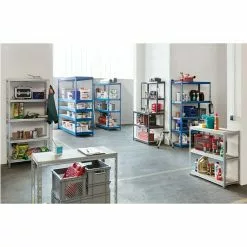 BAUHAUS Metall-Schwerlastregal XXL L X B X H: 60 X 160 X 185 Cm, Traglast: 350 Kg/Boden, Anzahl Böden: 4 Stk., Stecken, Schwarz -Angebote Fliesen Store 12 8202