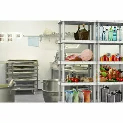 BAUHAUS Terry Kunststoffregal Lebensmittelecht L X B X H: 39 X 59 X 144 Cm, Traglast: 40 Kg/Boden, Anzahl Böden: 5 Stk., Stecken -Angebote Fliesen Store 12 8205