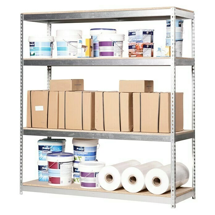 BAUHAUS Simonrack Simonforte Metall-Schwerlastregal L X B X H: 60 X 180 X 200 Cm, Traglast: 600 Kg/Boden, Anzahl Böden: 4, Silber 2 BAUHAUS Simonrack Simonforte Metall-Schwerlastregal L X B X H: 60 X 180 X 200 Cm, Traglast: 600 Kg/Boden, Anzahl Böden: 4, Silber – Bild 2