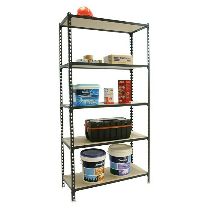 BAUHAUS Simonrack Maderclick Metallregal Super Plus L X B X H: 40 X 110 X 200 Cm, Traglast: 150 Kg/Boden, Anzahl Böden: 5, Stecken, Anthrazitgrau 2 BAUHAUS Simonrack Maderclick Metallregal Super Plus L X B X H: 40 X 110 X 200 Cm, Traglast: 150 Kg/Boden, Anzahl Böden: 5, Stecken, Anthrazitgrau – Bild 2