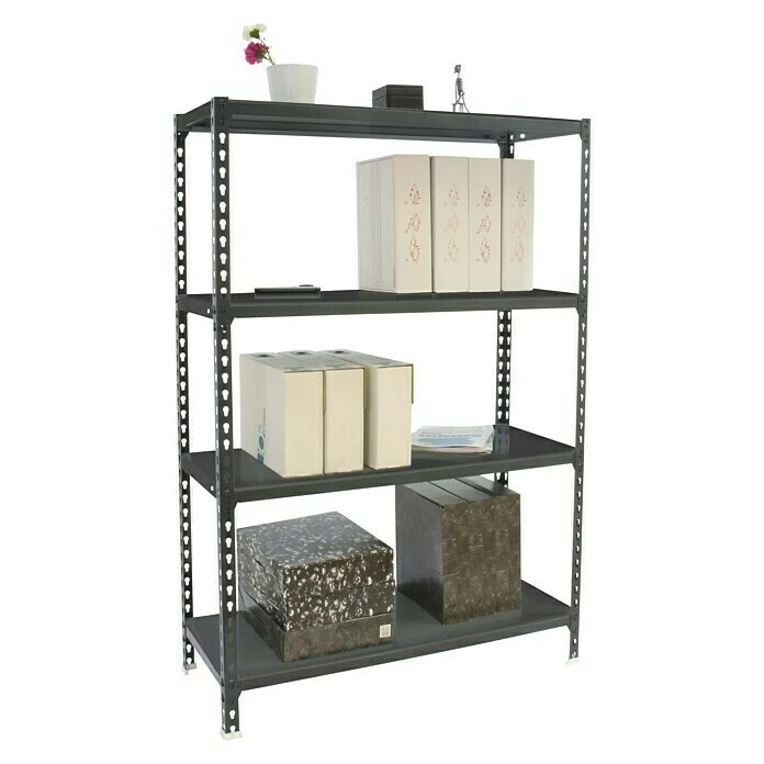 BAUHAUS Simonrack Simonclick Metallregal L X B X H: 30 X 100 X 150 Cm, Traglast: 180 Kg/Boden, Anzahl Böden: 4 Stk., Stecken, Anthrazit 3 BAUHAUS Simonrack Simonclick Metallregal L X B X H: 30 X 100 X 150 Cm, Traglast: 180 Kg/Boden, Anzahl Böden: 4 Stk., Stecken, Anthrazit – Bild 3