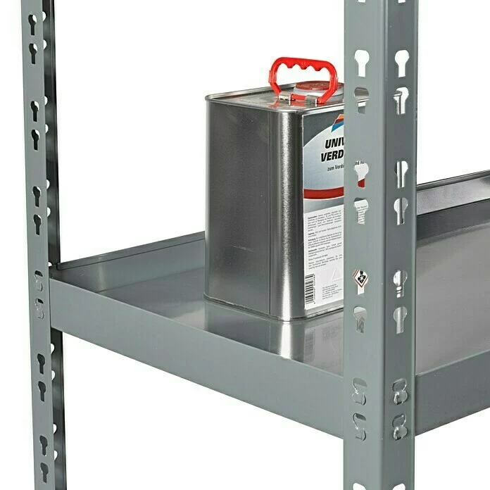 BAUHAUS Metall-Schwerlastregal 450 X 900 X 1.800 Mm, Traglast: 150 Kg/Boden, Versenkte Böden, Stecken 2 BAUHAUS Metall-Schwerlastregal 450 X 900 X 1.800 Mm, Traglast: 150 Kg/Boden, Versenkte Böden, Stecken – Bild 2