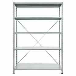 BAUHAUS Scholz Metall-Lagerregal Grundelement Länge: 600 Mm, Breite: 1.250 Mm, Höhe: 1.920 Mm, Traglast: 180 Kg/Boden, Anzahl Böden: 5 Stk.