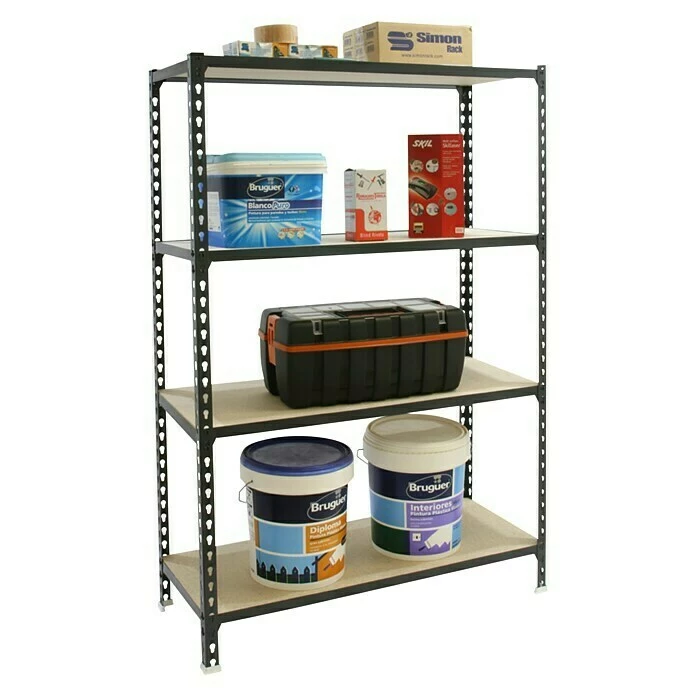 BAUHAUS Simonrack Maderclick Metallregal Mega Plus L X B X H: 30 X 120 X 150 Cm, Traglast: 150 Kg/Boden, Anzahl Böden: 4 Stk., Stecken, Anthrazitgrau 2 BAUHAUS Simonrack Maderclick Metallregal Mega Plus L X B X H: 30 X 120 X 150 Cm, Traglast: 150 Kg/Boden, Anzahl Böden: 4 Stk., Stecken, Anthrazitgrau – Bild 2