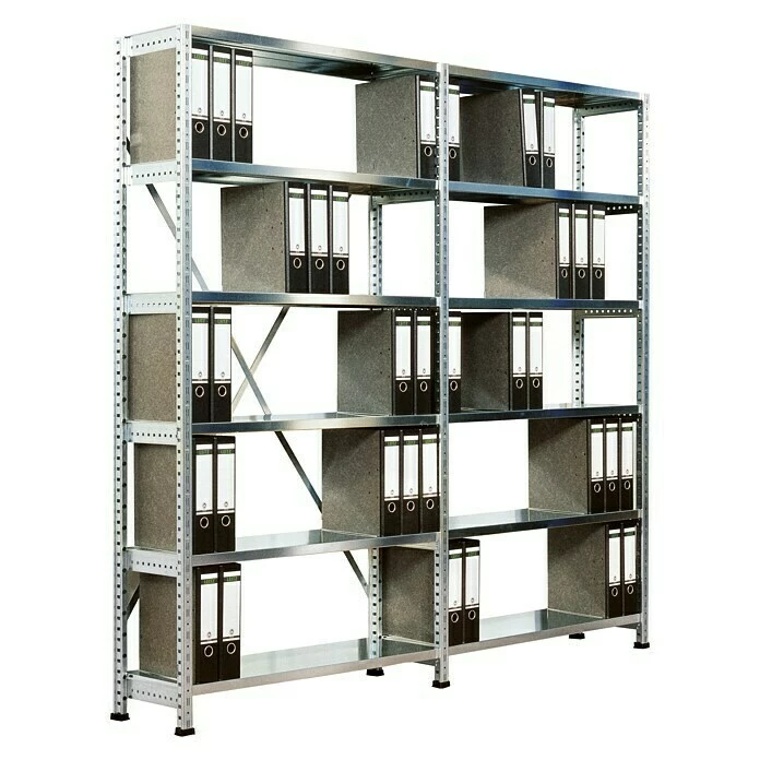 BAUHAUS Scholz Aktenregal Grundelement Länge: 850 Mm, Breite: 300 Mm, Höhe: 1.920 Mm, Traglast: 100 Kg/Boden, Anzahl Böden: 6 Stk. 3 BAUHAUS Scholz Aktenregal Grundelement Länge: 850 Mm, Breite: 300 Mm, Höhe: 1.920 Mm, Traglast: 100 Kg/Boden, Anzahl Böden: 6 Stk. – Bild 3