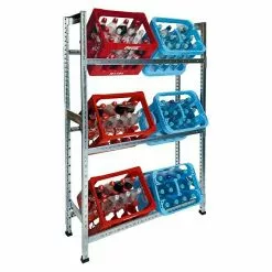 BAUHAUS Scholz System Metall-Getränkekistenregal 320 X 1.050 X 1.800 Mm, Traglast: 100 Kg/Boden, Geeignet Für: Bis Zu 9 Getränkekisten