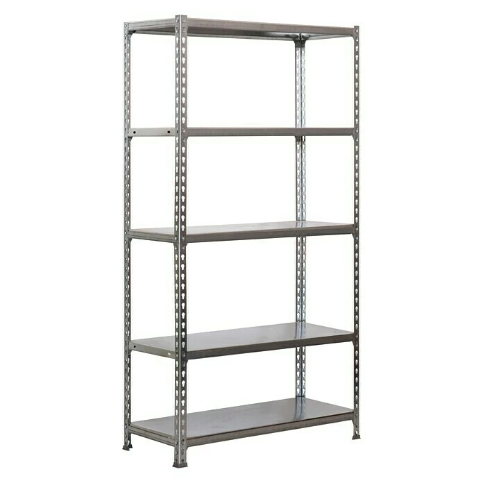 BAUHAUS Simonrack Simonclick Metallregal L X B X H: 40 X 90 X 180 Cm, Traglast: 150 Kg/Boden, Anzahl Böden: 5 Stk., Stecken, Silber 1 BAUHAUS Simonrack Simonclick Metallregal L X B X H: 40 X 90 X 180 Cm, Traglast: 150 Kg/Boden, Anzahl Böden: 5 Stk., Stecken, Silber