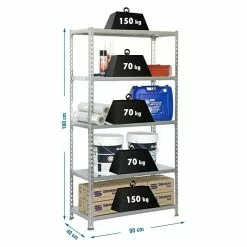 BAUHAUS Simonrack Simonclick Metallregal L X B X H: 40 X 90 X 180 Cm, Traglast: 150 Kg/Boden, Anzahl Böden: 5 Stk., Stecken, Silber 5 BAUHAUS Simonrack Simonclick Metallregal L X B X H: 40 X 90 X 180 Cm, Traglast: 150 Kg/Boden, Anzahl Böden: 5 Stk., Stecken, Silber -Angebote Fliesen Store 12 8465