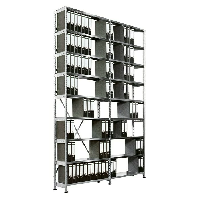 BAUHAUS Scholz Aktenregal Grundelement Länge: 850 Mm, Breite: 300 Mm, Höhe: 3.000 Mm, Traglast: 100 Kg/Boden, Anzahl Böden: 9 Stk. 3 BAUHAUS Scholz Aktenregal Grundelement Länge: 850 Mm, Breite: 300 Mm, Höhe: 3.000 Mm, Traglast: 100 Kg/Boden, Anzahl Böden: 9 Stk. – Bild 3