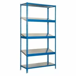 BAUHAUS Simonrack Simonclick Metallregal Simonexpo L X B X H: 50 X 100 X 200 Cm, Traglast: 200 Kg/Boden, Anzahl Böden: 5 Stk., Montageart: Stecken, Blau