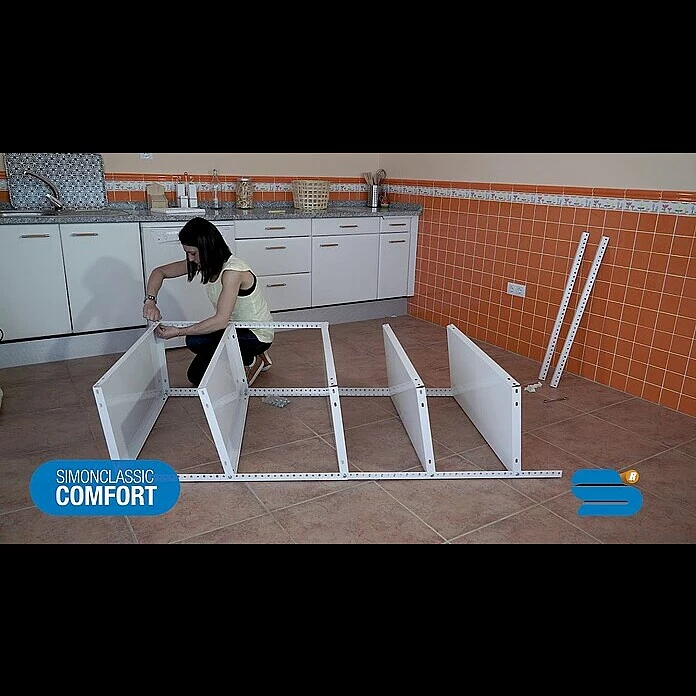 BAUHAUS Simonrack Comfort Metallregal L X B X H: 30 X 100 X 200 Cm, Traglast: 100 Kg/Boden, Anzahl Böden: 5 Stk., Schrauben, Grau 4 BAUHAUS Simonrack Comfort Metallregal L X B X H: 30 X 100 X 200 Cm, Traglast: 100 Kg/Boden, Anzahl Böden: 5 Stk., Schrauben, Grau – Bild 4