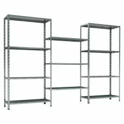 BAUHAUS TKT Metallregal L X B X H: 30 X 225 X 150 Cm, Traglast: 30 Kg/Boden, Anzahl Böden: 11 Stk., Schrauben, Silber