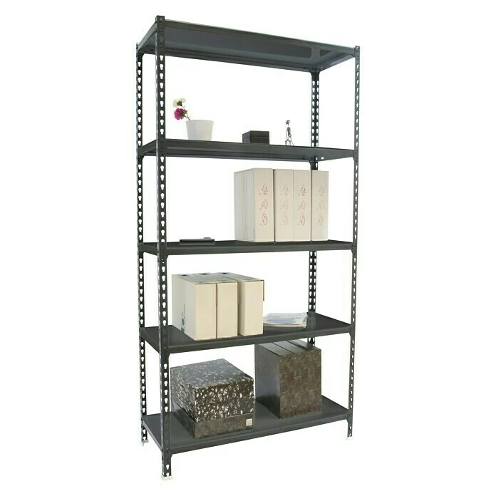 BAUHAUS Simonrack Simonclick Metallregal Super Plus L X B X H: 30 X 110 X 200 Cm, Traglast: 180 Kg/Boden, Anzahl Böden: 5 Stk., Stecken, Anthrazit 3 BAUHAUS Simonrack Simonclick Metallregal Super Plus L X B X H: 30 X 110 X 200 Cm, Traglast: 180 Kg/Boden, Anzahl Böden: 5 Stk., Stecken, Anthrazit – Bild 3