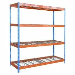 BAUHAUS Simonrack Ecoforte Metall-Schwerlastregal Rex L X B X H: 60 X 180 X 250 Cm, Traglast: 400 Kg/Boden, Anzahl Böden: 4 Stk., Blau/Orange