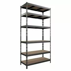 BAUHAUS Metall-Schwerlastregal B X T X H: 100 X 45 Cm X 200 Cm, Traglast: 250 Kg/Boden, Anzahl Böden: 6 Stk., Stecken, Anthrazit