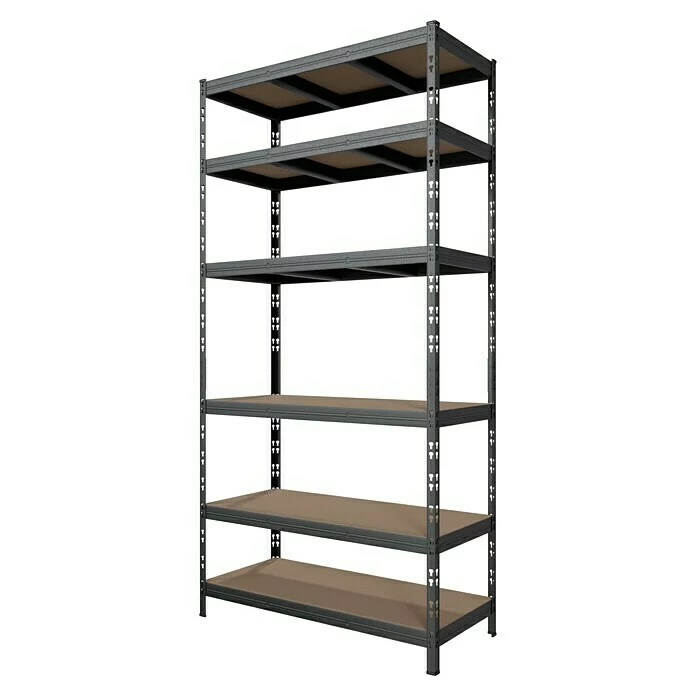 BAUHAUS Metall-Schwerlastregal B X T X H: 100 X 45 Cm X 200 Cm, Traglast: 250 Kg/Boden, Anzahl Böden: 6 Stk., Stecken, Anthrazit 3 BAUHAUS Metall-Schwerlastregal B X T X H: 100 X 45 Cm X 200 Cm, Traglast: 250 Kg/Boden, Anzahl Böden: 6 Stk., Stecken, Anthrazit – Bild 3