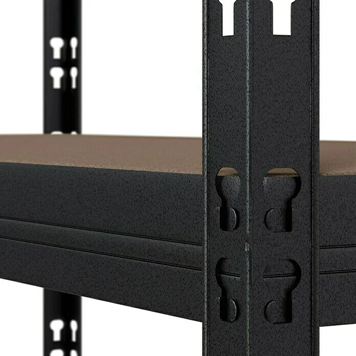 BAUHAUS Metall-Schwerlastregal B X T X H: 100 X 45 Cm X 200 Cm, Traglast: 250 Kg/Boden, Anzahl Böden: 6 Stk., Stecken, Anthrazit 4 BAUHAUS Metall-Schwerlastregal B X T X H: 100 X 45 Cm X 200 Cm, Traglast: 250 Kg/Boden, Anzahl Böden: 6 Stk., Stecken, Anthrazit – Bild 4