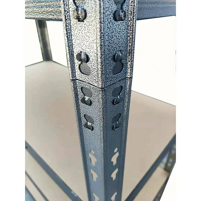 BAUHAUS Metall-Schwerlastregal B X T X H: 100 X 45 Cm X 200 Cm, Traglast: 250 Kg/Boden, Anzahl Böden: 6 Stk., Stecken, Anthrazit 6 BAUHAUS Metall-Schwerlastregal B X T X H: 100 X 45 Cm X 200 Cm, Traglast: 250 Kg/Boden, Anzahl Böden: 6 Stk., Stecken, Anthrazit – Bild 6