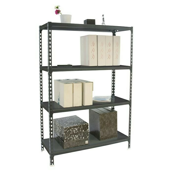 BAUHAUS Simonrack Simonclick Metallregal Mega L X B X H: 30 X 120 X 150 Cm, Traglast: 180 Kg/Boden, Anzahl Böden: 4 Stk., Stecken, Anthrazit 2 BAUHAUS Simonrack Simonclick Metallregal Mega L X B X H: 30 X 120 X 150 Cm, Traglast: 180 Kg/Boden, Anzahl Böden: 4 Stk., Stecken, Anthrazit – Bild 2