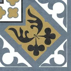 BAUHAUS Feinsteinzeugfliese Ecke Versalles 25 X 25 Cm, Blau/Weiß/Schwarz/Braun, Matt