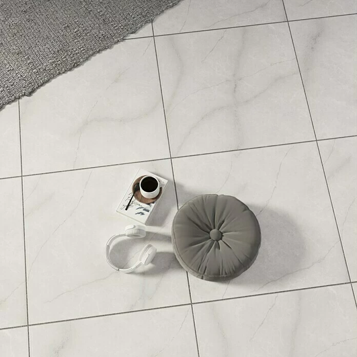 BAUHAUS Feinsteinzeugfliese Torino Bianco 60 X 60 Cm, Weiß/Grau, Glänzend 3 BAUHAUS Feinsteinzeugfliese Torino Bianco 60 X 60 Cm, Weiß/Grau, Glänzend – Bild 3