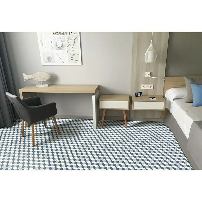 BAUHAUS Feinsteinzeugfliese Vintage Rivera Antibes 25 X 25 Cm, Blau, Matt 2 BAUHAUS Feinsteinzeugfliese Vintage Rivera Antibes 25 X 25 Cm, Blau, Matt – Bild 2